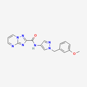 molecular formula C17H15N7O2 B10928902 N-[1-(3-methoxybenzyl)-1H-pyrazol-4-yl][1,2,4]triazolo[1,5-a]pyrimidine-2-carboxamide 