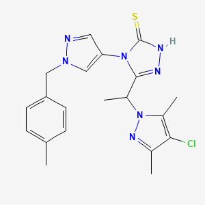 5-[1-(4-chloro-3,5-dimethyl-1H-pyrazol-1-yl)ethyl]-4-[1-(4-methylbenzyl)-1H-pyrazol-4-yl]-4H-1,2,4-triazole-3-thiol