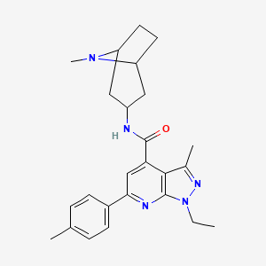 1-ethyl-3-methyl-N-(8-methyl-8-azabicyclo[3.2.1]oct-3-yl)-6-(4-methylphenyl)-1H-pyrazolo[3,4-b]pyridine-4-carboxamide