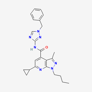 molecular formula C24H27N7O B10928939 N-(1-benzyl-1H-1,2,4-triazol-3-yl)-1-butyl-6-cyclopropyl-3-methyl-1H-pyrazolo[3,4-b]pyridine-4-carboxamide 