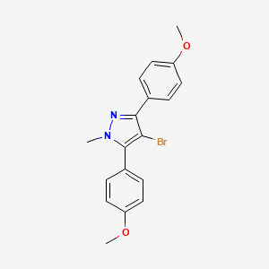 molecular formula C18H17BrN2O2 B10928944 4-bromo-3,5-bis(4-methoxyphenyl)-1-methyl-1H-pyrazole 