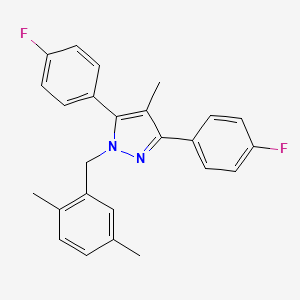 1-(2,5-dimethylbenzyl)-3,5-bis(4-fluorophenyl)-4-methyl-1H-pyrazole