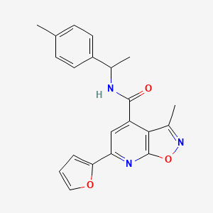 molecular formula C21H19N3O3 B10928965 6-(furan-2-yl)-3-methyl-N-[1-(4-methylphenyl)ethyl][1,2]oxazolo[5,4-b]pyridine-4-carboxamide 