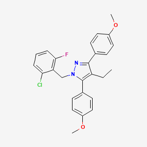 1-(2-chloro-6-fluorobenzyl)-4-ethyl-3,5-bis(4-methoxyphenyl)-1H-pyrazole