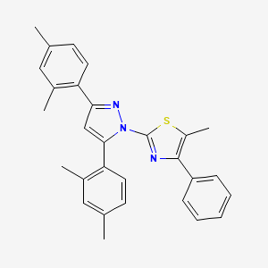 2-[3,5-bis(2,4-dimethylphenyl)-1H-pyrazol-1-yl]-5-methyl-4-phenyl-1,3-thiazole