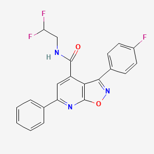 molecular formula C21H14F3N3O2 B10928980 N-(2,2-difluoroethyl)-3-(4-fluorophenyl)-6-phenyl[1,2]oxazolo[5,4-b]pyridine-4-carboxamide 