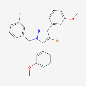 4-bromo-1-(3-fluorobenzyl)-3,5-bis(3-methoxyphenyl)-1H-pyrazole