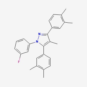 molecular formula C26H25FN2 B10928990 3,5-bis(3,4-dimethylphenyl)-1-(3-fluorophenyl)-4-methyl-1H-pyrazole 