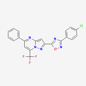 2-[3-(4-Chlorophenyl)-1,2,4-oxadiazol-5-yl]-5-phenyl-7-(trifluoromethyl)pyrazolo[1,5-a]pyrimidine