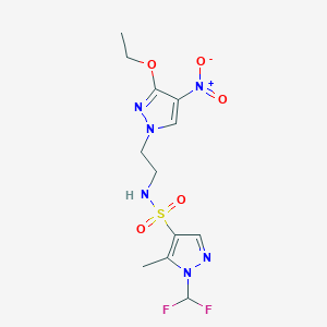 1-(difluoromethyl)-N-[2-(3-ethoxy-4-nitro-1H-pyrazol-1-yl)ethyl]-5-methyl-1H-pyrazole-4-sulfonamide