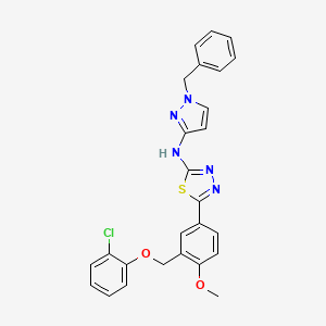 molecular formula C26H22ClN5O2S B10929035 N-(1-benzyl-1H-pyrazol-3-yl)-5-{3-[(2-chlorophenoxy)methyl]-4-methoxyphenyl}-1,3,4-thiadiazol-2-amine 