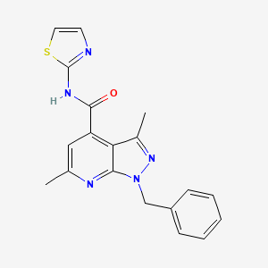 1-benzyl-3,6-dimethyl-N-(1,3-thiazol-2-yl)-1H-pyrazolo[3,4-b]pyridine-4-carboxamide