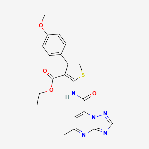 Ethyl 4-(4-methoxyphenyl)-2-{[(5-methyl[1,2,4]triazolo[1,5-a]pyrimidin-7-yl)carbonyl]amino}thiophene-3-carboxylate