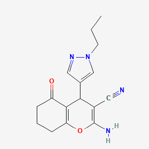 2-amino-5-oxo-4-(1-propyl-1H-pyrazol-4-yl)-5,6,7,8-tetrahydro-4H-chromene-3-carbonitrile