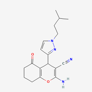 2-Amino-4-(1-isopentyl-1H-pyrazol-3-yl)-5-oxo-5,6,7,8-tetrahydro-4H-chromene-3-carbonitrile