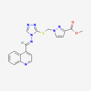 methyl 1-{[(4-{[(E)-quinolin-4-ylmethylidene]amino}-4H-1,2,4-triazol-3-yl)sulfanyl]methyl}-1H-pyrazole-3-carboxylate