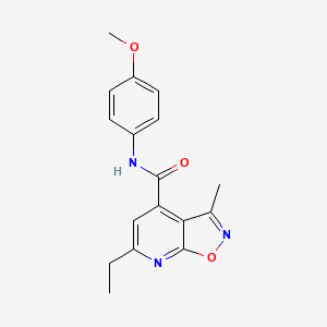 molecular formula C17H17N3O3 B10929127 6-ethyl-N-(4-methoxyphenyl)-3-methyl[1,2]oxazolo[5,4-b]pyridine-4-carboxamide 