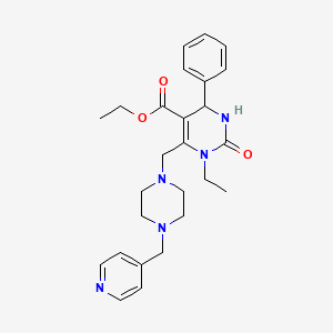 Ethyl 1-ethyl-2-oxo-4-phenyl-6-{[4-(pyridin-4-ylmethyl)piperazin-1-yl]methyl}-1,2,3,4-tetrahydropyrimidine-5-carboxylate