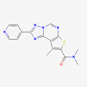 molecular formula C16H14N6OS B10929166 N,N,9-trimethyl-2-(pyridin-4-yl)thieno[3,2-e][1,2,4]triazolo[1,5-c]pyrimidine-8-carboxamide 