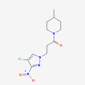 3-(4-chloro-3-nitro-1H-pyrazol-1-yl)-1-(4-methylpiperidin-1-yl)propan-1-one