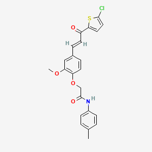 2-{4-[(1E)-3-(5-chlorothiophen-2-yl)-3-oxoprop-1-en-1-yl]-2-methoxyphenoxy}-N-(4-methylphenyl)acetamide