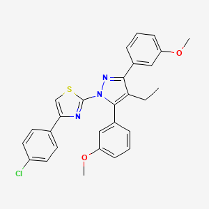 4-(4-chlorophenyl)-2-[4-ethyl-3,5-bis(3-methoxyphenyl)-1H-pyrazol-1-yl]-1,3-thiazole