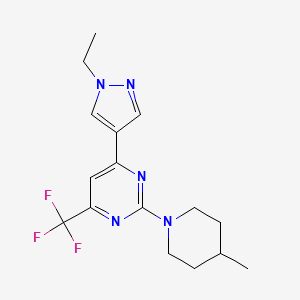 4-(1-ethyl-1H-pyrazol-4-yl)-2-(4-methylpiperidin-1-yl)-6-(trifluoromethyl)pyrimidine