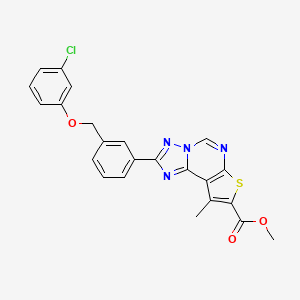 Methyl 2-{3-[(3-chlorophenoxy)methyl]phenyl}-9-methylthieno[3,2-e][1,2,4]triazolo[1,5-c]pyrimidine-8-carboxylate