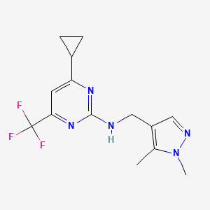 4-cyclopropyl-N-[(1,5-dimethyl-1H-pyrazol-4-yl)methyl]-6-(trifluoromethyl)pyrimidin-2-amine