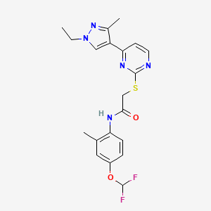 N-[4-(difluoromethoxy)-2-methylphenyl]-2-{[4-(1-ethyl-3-methyl-1H-pyrazol-4-yl)pyrimidin-2-yl]sulfanyl}acetamide