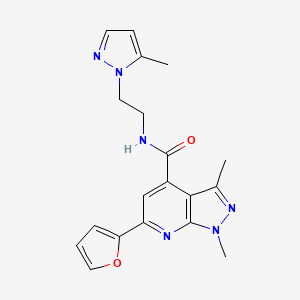 6-(furan-2-yl)-1,3-dimethyl-N-[2-(5-methyl-1H-pyrazol-1-yl)ethyl]-1H-pyrazolo[3,4-b]pyridine-4-carboxamide