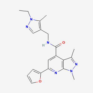 N-[(1-ethyl-5-methyl-1H-pyrazol-4-yl)methyl]-6-(furan-2-yl)-1,3-dimethyl-1H-pyrazolo[3,4-b]pyridine-4-carboxamide