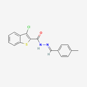 molecular formula C17H13ClN2OS B10929293 3-chloro-N'-[(E)-(4-methylphenyl)methylidene]-1-benzothiophene-2-carbohydrazide 