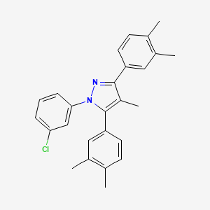 molecular formula C26H25ClN2 B10929295 1-(3-chlorophenyl)-3,5-bis(3,4-dimethylphenyl)-4-methyl-1H-pyrazole 