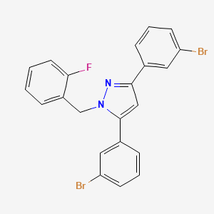 molecular formula C22H15Br2FN2 B10929305 3,5-bis(3-bromophenyl)-1-(2-fluorobenzyl)-1H-pyrazole 