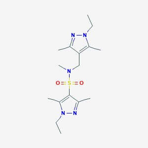 molecular formula C16H27N5O2S B10929311 1-ethyl-N-[(1-ethyl-3,5-dimethyl-1H-pyrazol-4-yl)methyl]-N,3,5-trimethyl-1H-pyrazole-4-sulfonamide 