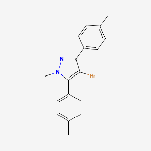 molecular formula C18H17BrN2 B10929321 4-bromo-1-methyl-3,5-bis(4-methylphenyl)-1H-pyrazole 