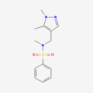 molecular formula C13H17N3O2S B10929328 N-[(1,5-dimethyl-1H-pyrazol-4-yl)methyl]-N-methylbenzenesulfonamide 