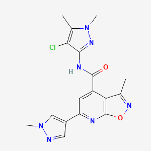 N-(4-chloro-1,5-dimethyl-1H-pyrazol-3-yl)-3-methyl-6-(1-methyl-1H-pyrazol-4-yl)[1,2]oxazolo[5,4-b]pyridine-4-carboxamide