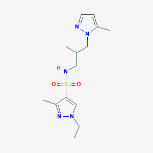 molecular formula C14H23N5O2S B10929336 1-ethyl-3-methyl-N-[2-methyl-3-(5-methyl-1H-pyrazol-1-yl)propyl]-1H-pyrazole-4-sulfonamide 