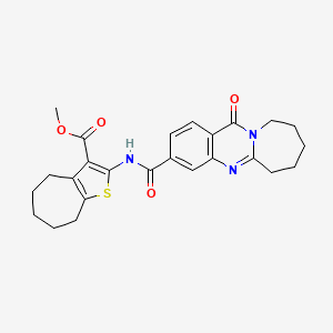 methyl 2-{[(12-oxo-6,7,8,9,10,12-hexahydroazepino[2,1-b]quinazolin-3-yl)carbonyl]amino}-5,6,7,8-tetrahydro-4H-cyclohepta[b]thiophene-3-carboxylate