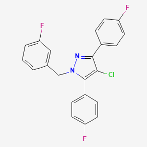 molecular formula C22H14ClF3N2 B10929347 4-chloro-1-(3-fluorobenzyl)-3,5-bis(4-fluorophenyl)-1H-pyrazole 