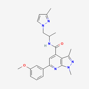 6-(3-methoxyphenyl)-1,3-dimethyl-N-[1-(3-methyl-1H-pyrazol-1-yl)propan-2-yl]-1H-pyrazolo[3,4-b]pyridine-4-carboxamide