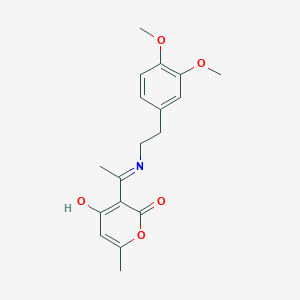 (3Z)-3-(1-{[2-(3,4-dimethoxyphenyl)ethyl]amino}ethylidene)-6-methyl-2H-pyran-2,4(3H)-dione