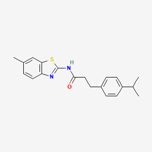 molecular formula C20H22N2OS B10929362 N-(6-methyl-1,3-benzothiazol-2-yl)-3-[4-(propan-2-yl)phenyl]propanamide 