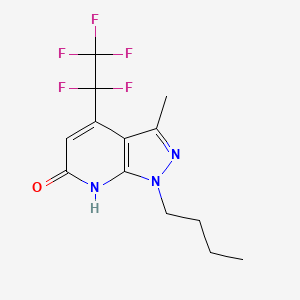 molecular formula C13H14F5N3O B10929368 1-butyl-3-methyl-4-(pentafluoroethyl)-1,7-dihydro-6H-pyrazolo[3,4-b]pyridin-6-one 