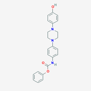 molecular formula C23H23N3O3 B109294 苯基(4-(4-(4-羟基苯基)哌嗪-1-基)苯基)氨基甲酸酯 CAS No. 184177-81-9