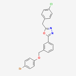 2-{3-[(4-Bromophenoxy)methyl]phenyl}-5-(4-chlorobenzyl)-1,3,4-oxadiazole