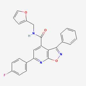 molecular formula C24H16FN3O3 B10929414 6-(4-fluorophenyl)-N-(furan-2-ylmethyl)-3-phenyl[1,2]oxazolo[5,4-b]pyridine-4-carboxamide 