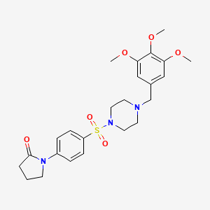 molecular formula C24H31N3O6S B10929481 1-(4-{[4-(3,4,5-Trimethoxybenzyl)piperazin-1-yl]sulfonyl}phenyl)pyrrolidin-2-one 